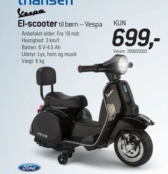Thansen El-scooter tilbud