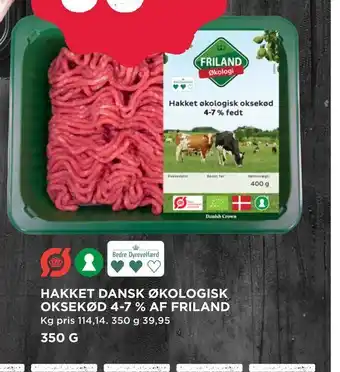 MENY Hakket dansk økologisk oksekød 4-7 % af friland tilbud