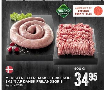MENY Medister eller hakket grisekød 8-12 % af dansk frilandsgris tilbud
