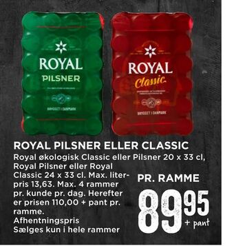 MENY Royal pilsner eller classic tilbud