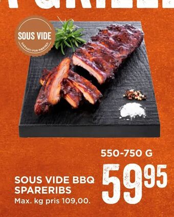 MENY Sous vide bbq spareribs tilbud