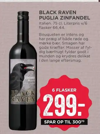MENY Black raven puglia zinfandel tilbud