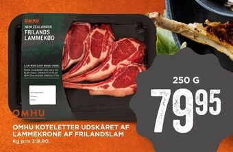 MENY Omhu koteletter udskåret af lammekrone af frilandslam tilbud