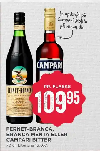 Fernet-branca, branca menta eller campari bitter