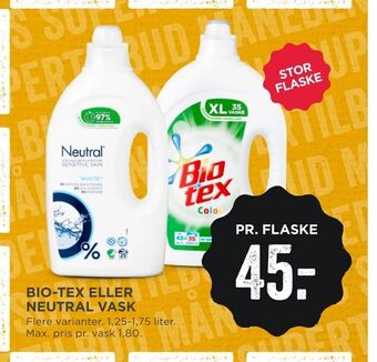 MENY Bio-tex eller neutral vask tilbud