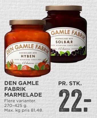MENY Den gamle fabrik marmelade tilbud