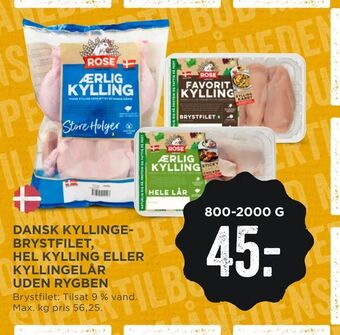 MENY Dansk kyllinge­brystfilet, hel kylling eller kyllingelår uden rygben tilbud