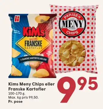 SPAR KIMS Meny Chips eller Franske Kartofler tilbud