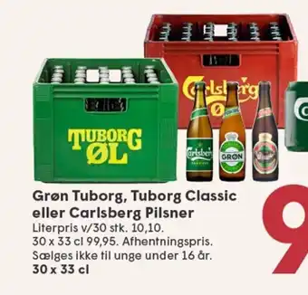 SPAR Grøn Tuborg, Tuborg Classic eller Carlsberg Pilsner tilbud