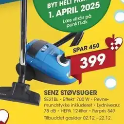 Punkt1 SENZ STØVSUGER tilbud