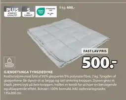 JYSK GJENDETUNGA TYNGDEDYNE tilbud