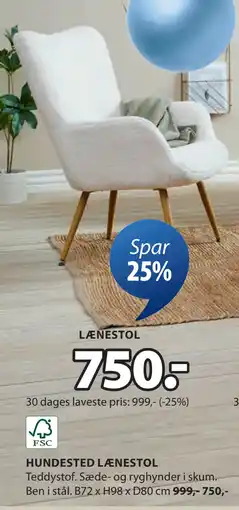 JYSK HUNDESTED LÆNESTOL tilbud