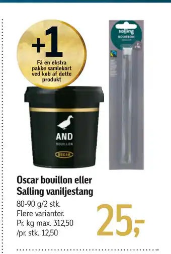 Føtex Oscar bouillon eller Salling vaniljestang tilbud