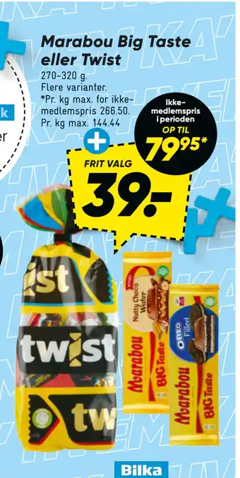 Bilka Marabou Big Taste eller Twist tilbud