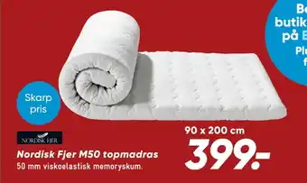 Bilka Nordisk Fjer M50 topmadras tilbud