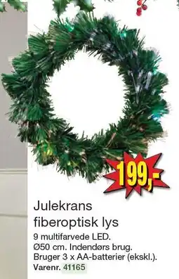 Harald Nyborg Julekrans fiberoptisk lys tilbud