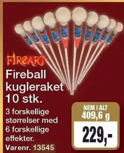 Harald Nyborg Fireball kugleraket 10 stk tilbud