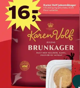 Kvickly Karen Volf julesmåkager tilbud