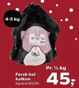 SuperBrugsen Fersk hel kalkun ½ kg tilbud