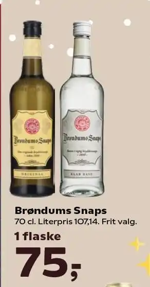 SuperBrugsen Brøndums Snaps 70 cl tilbud