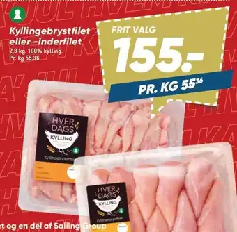 Bilka HVERDAGS Kyllingebrystfilet eller -inderfilet tilbud