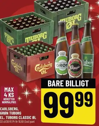 Løvbjerg CARLSBERG, GRØN TUBIRG EL. TUBORG CLASSIC ØL tilbud