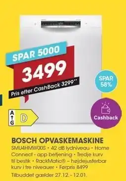 Punkt1 Bosch opvaskemaskine tilbud