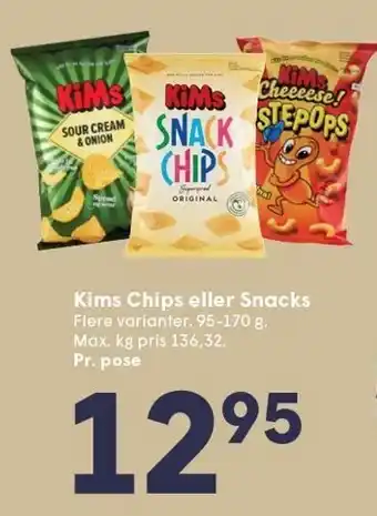 SPAR Kims Chips eller Snacks tilbud
