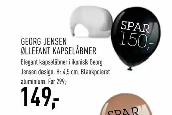 Johannes Fog Georg jensen øllefant kapselåbner tilbud