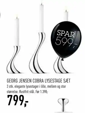 Georg jensen cobra lysestage sæt