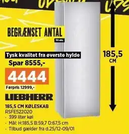 Power 185,5 CM KØLESKAB tilbud