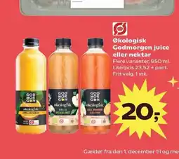Kvickly Økologisk Godmorgen juice eller nektar tilbud