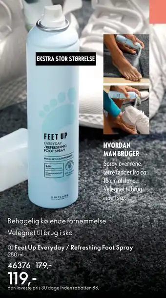 Oriflame Feet up everyday / refreshing foot spray tilbud