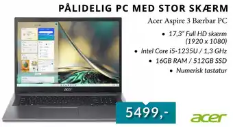 CBC Acer Aspire 3 Bærbar PC tilbud