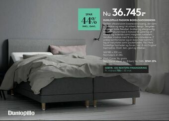 SengeSpecialisten Dunlopillo passion boxelevationsseng tilbud