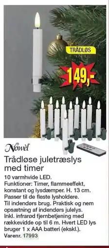 Trådløse juletræslys med timer