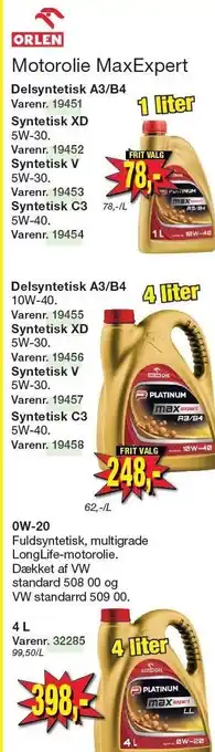 Harald Nyborg Orlen Motorolie MaxExpert tilbud