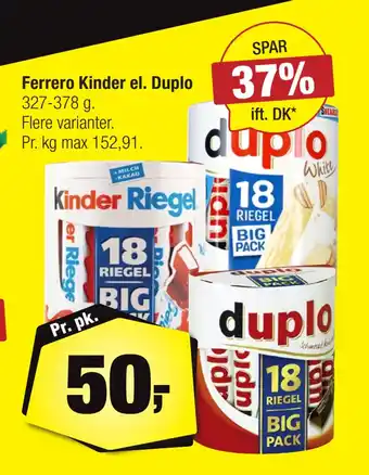 Calle Ferrero Kinder el. Duplo tilbud