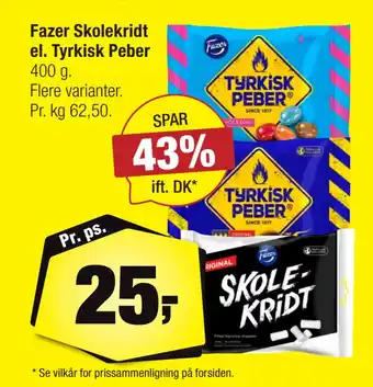 Calle Fazer Skolekridt el. Tyrkisk Peber tilbud