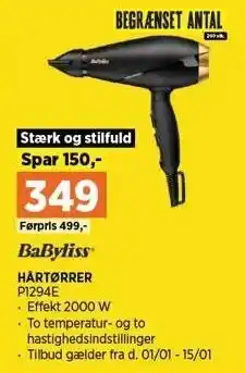 Power HÅRTØRRER tilbud