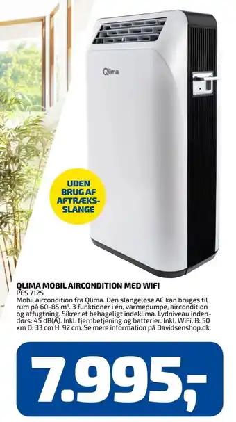Davidsen Qlima mobil aircondition med wifi tilbud