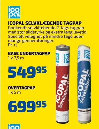 Davidsen Icopal selvklæbende tagpap tilbud