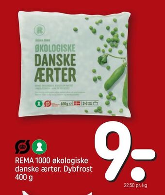 REMA 1000 REMA 1000 økologiske danske ærter. Dybfrost tilbud