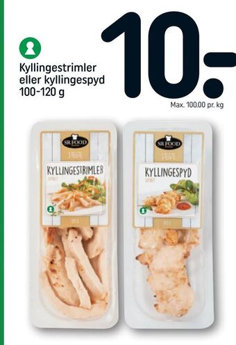 REMA 1000 Kyllingestrimler eller kyllingespyd tilbud