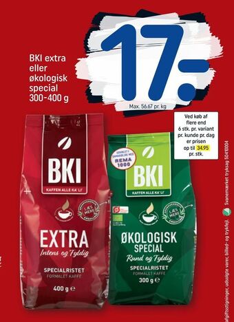 REMA 1000 BKI extra eller økologisk special tilbud