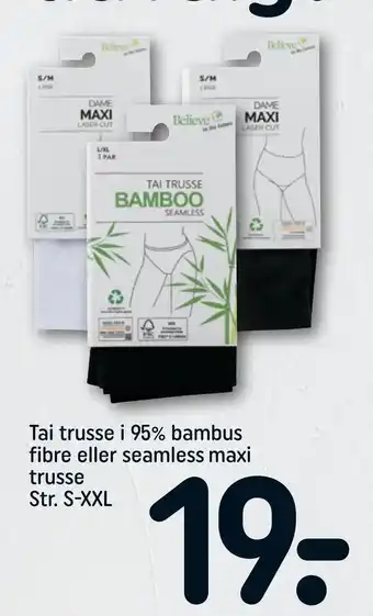 REMA 1000 Tai trusse i 95% bambus fibre eller seamless maxi trusse tilbud