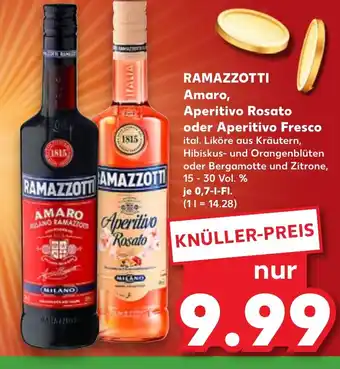 Kaufland RAMAZZOTTI Amaro, Aperitivo Rosato oder Aperitivo Fresco tilbud