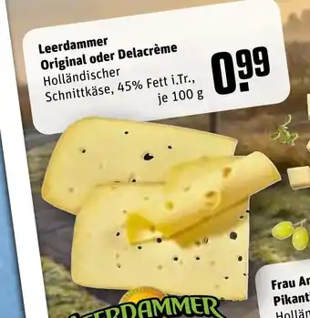 REWE LEERDAMMER Original oder delacrème tilbud