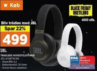 Power JBL Tradløse Hovedtelefoner JBLL650BTNCBK tilbud
