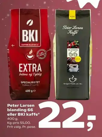 Coop 365 Peter Larsen blanding 66 eller BKI kaffe tilbud